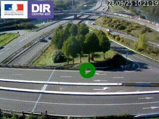 Webcam traffic à Grenoble-sud sur l'autoroute A480. Vue orientée vers l'entrée et la sortie de Grenoble