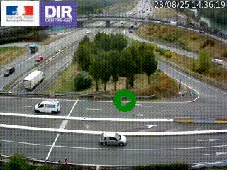 Webcam traffic à Grenoble-sud sur l'autoroute A480. Vue orientée vers l'entrée et la sortie de Grenoble