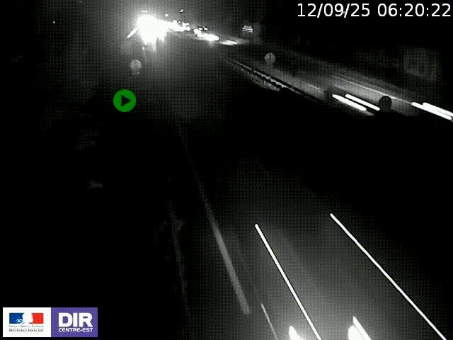 Webcam à Bron sur l'A43 à la jonction avec le boulevard périphérique de Lyon (D383). Vue orientée vers Lyon