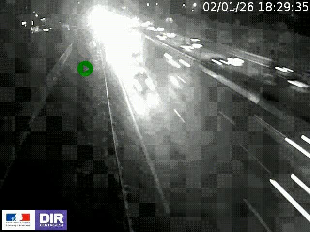 Webcam à Bron sur l'A43 à la jonction avec le boulevard périphérique de Lyon (D383). Vue orientée vers Lyon