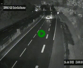 Webcam routière à hauteur de Bois-Guillaume en périphérie de Rouen. Vue orientée vers Rouen
