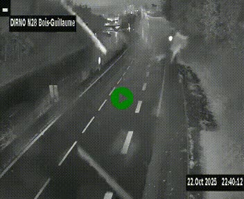 Webcam routière à hauteur de Bois-Guillaume en périphérie de Rouen. Vue orientée vers Rouen
