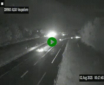 Webcam autoroute A150 à hauteur de La Vaupalière en périphérie de Rouen. Vue orientée vers Rouen