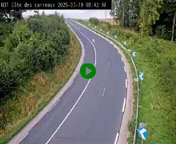 Webcam en haut de la Côte des Carreaux sur la N31 à Avesnes-en-Bray. Vue orientée vers Rouen
