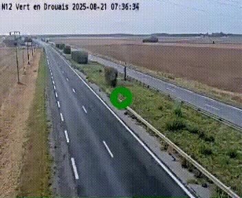Webcam à hauteur de Vert-en-Drouais sur la N12, en périphérie de Dreux. Vue orientée vers Alençon
