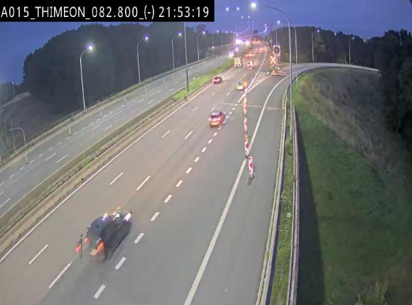 Caméra trafic Belgique - Thiméon - E42, jonction avec A54 (E420) direction La Louvière/Charleroi - BK 82.82