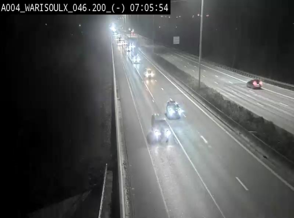 Webcam sur l'E411 à proximité de la jonction avec l'E42 à Warisoulx. Vue orientée vers le nord