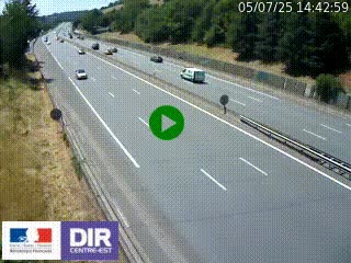 Webcam routière à Saint-Etienne-Terrenoire sur la RN88 avant la jonction entre l'A72 et le Boulevard Périphérique de Saint-Etienne