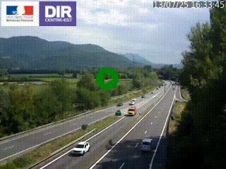 Caméra trafic à Meylan sur la Rocade-Sud de Grenoble en direction d'Aix-en-Provence