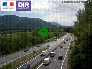Caméra trafic à Meylan sur la Rocade-Sud de Grenoble en direction d'Aix-en-Provence