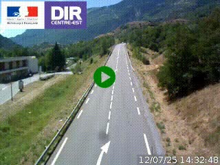 Web cam sur la N90 à Aime, en provenance de Bourg-Saint-Maurice et en direction d'Albertville