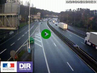 Caméra autoroute sur A6 - Valvert, près de Lyon, en direction de Paris, à hauteur de la sortie 36 Porte du Valvert