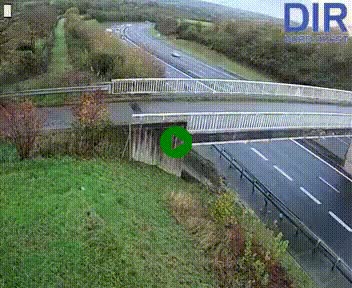 Webcam sur A84 à hauteur de Pont-Farcy, au niveau du pont autoroutier sur la Vire, au sud de Saint-Lô