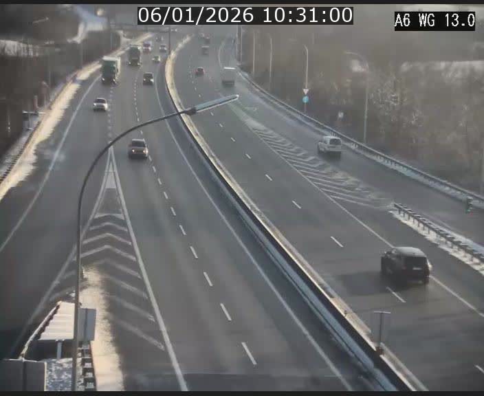 Traffic live webcam Luxembourg Mamer - A6 - BK 13 - direction Luxembourg/France/Allemagne