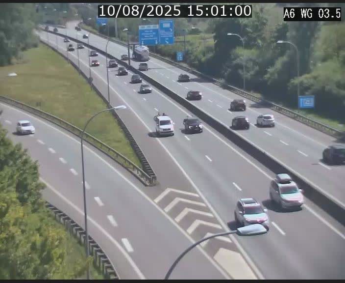 Traffic live webcam Luxembourg - Croix de Cessange - A6 - BK 3.5 - direction France/Allemagne