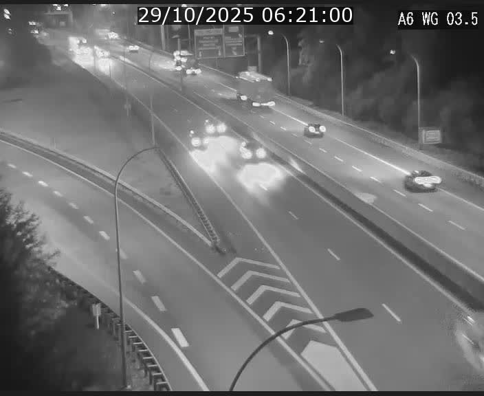 Traffic live webcam Luxembourg - Croix de Cessange - A6 - BK 3.5 - direction France/Allemagne