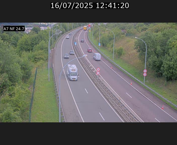 Caméra trafic Luxembourg - A7, Schieren direction Mersch