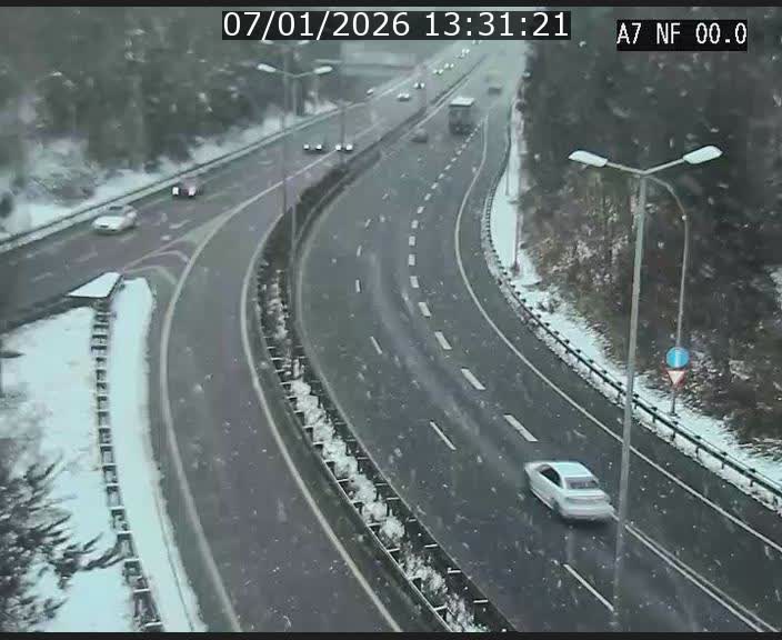 Caméra autoroute Luxembourg A7 - Echangeur A1/A7 Grünewald direction Tunnel Stafelter
