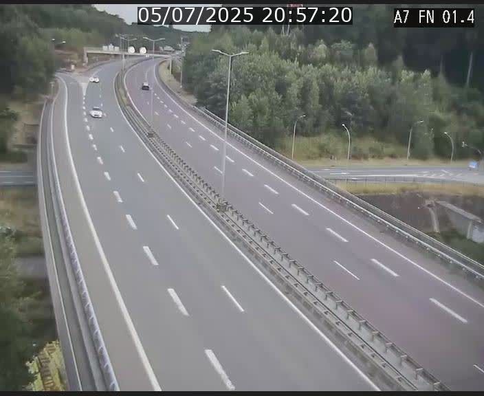 Caméra autoroute Luxembourg A7 - Tunnel Stafelter - direction Echangeur Grünewald