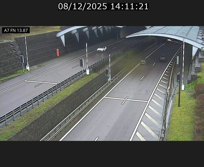 Caméra trafic Luxembourg - A7, Tunnel Gousselerbierg, entrée nord, direction Lorentzweiler