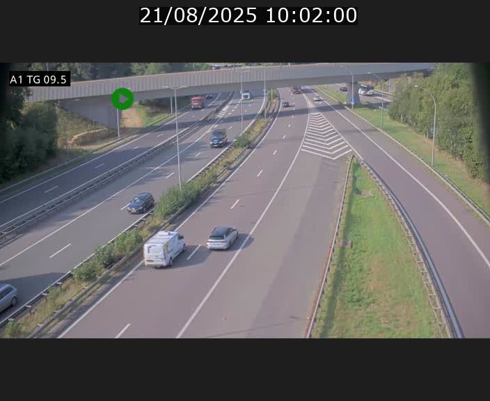 Traffic live webcam Luxembourg Jonction Grünewald - A1 direction Luxembourg-ville - BK 9.5
