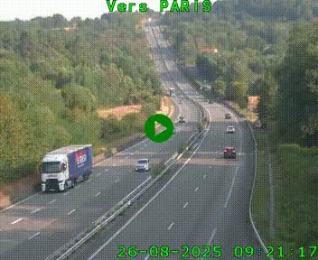 Caméra routière sur l'autoroute A20 à Bessines-sur-Gartempe. Vue orientée vers Paris