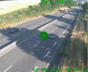 Caméra routière sur l'autoroute A20 à Saint-Hilaire-Bonneval, au sud de Limoges. Vue orientée vers Paris