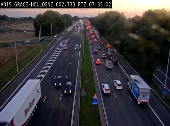 Caméra trafic Belgique - Grâce-Hollogne - E42, jonction avec A604, direction Loncin/Aéroport de Liège -  BK 3.2