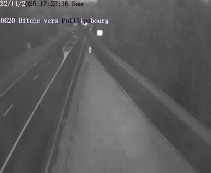 Webcam sur la D620, sur le contournement de Bitche. Vue orientée vers Philippsbourg