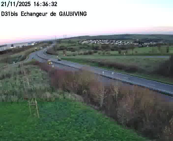 Dispositif d’observation sur D31bis (France) à Gaubiving, en direction de Sarreguemines, offrant une visualisation fiable des conditions de circulation.