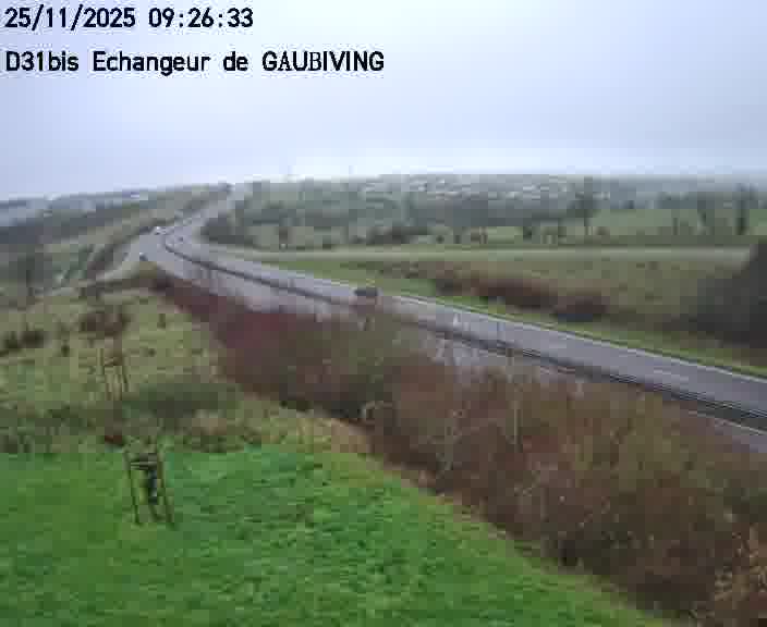 Dispositif d’observation sur D31bis (France) à Gaubiving, en direction de Sarreguemines, offrant une visualisation fiable des conditions de circulation.