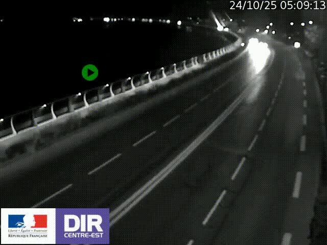 Webcam sur le quai Parjot à Vienne, aux Portes de Lyon, sur la Nationale 7, à la jonction avec le boulevard du Rhône-nord (D1407), caméra orientée vers Lyon