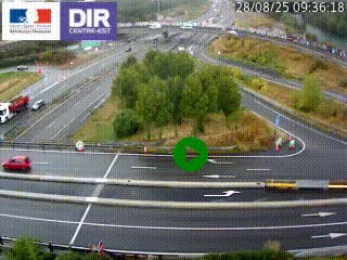 Webcam traffic à Grenoble-sud sur l'autoroute A480. Vue orientée vers l'entrée et la sortie de Grenoble