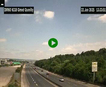 Webcam routière sur N338 à hauteur de Grand-Quevilly en périphérie de Rouen. Vue orientée vers Rouen