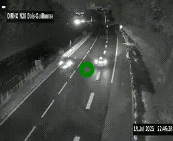 Webcam routière à hauteur de Bois-Guillaume en périphérie de Rouen. Vue orientée vers Rouen
