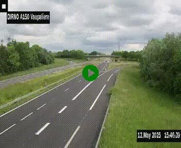 Webcam autoroute A150 à hauteur de La Vaupalière en périphérie de Rouen. Vue orientée vers Rouen