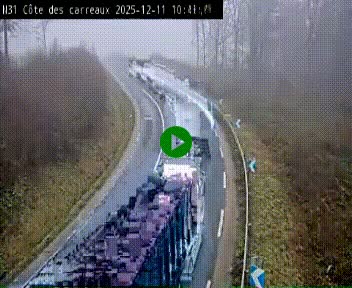 Webcam en haut de la Côte des Carreaux sur la N31 à Avesnes-en-Bray. Vue orientée vers Rouen