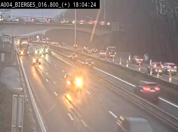Webcam à Wavre, à hauteur de la sortie 5 Bierges. Vue orientée vers Namur