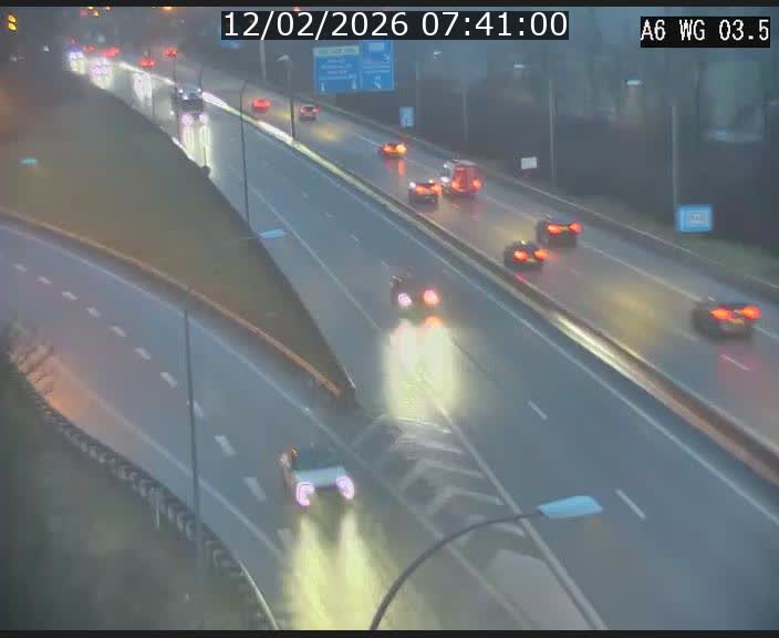 Traffic live webcam Luxembourg - Croix de Cessange - A6 - BK 3.5 - direction France/Allemagne