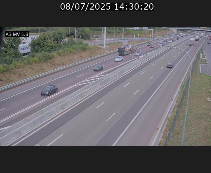 Webcam à l'Aire de Berchem au Luxembourg sur l'A3. Vue orientée vers la France