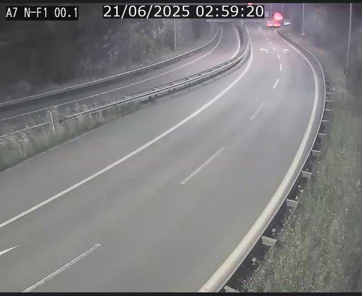 Webcam autoroute Luxembourg A7 située dans la sortie 1 Waldhof, vers la N11, avant le Tunnel Stafelter