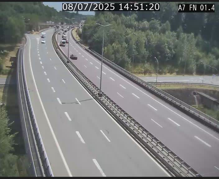 Caméra autoroute Luxembourg A7 - Tunnel Stafelter - direction Echangeur Grünewald