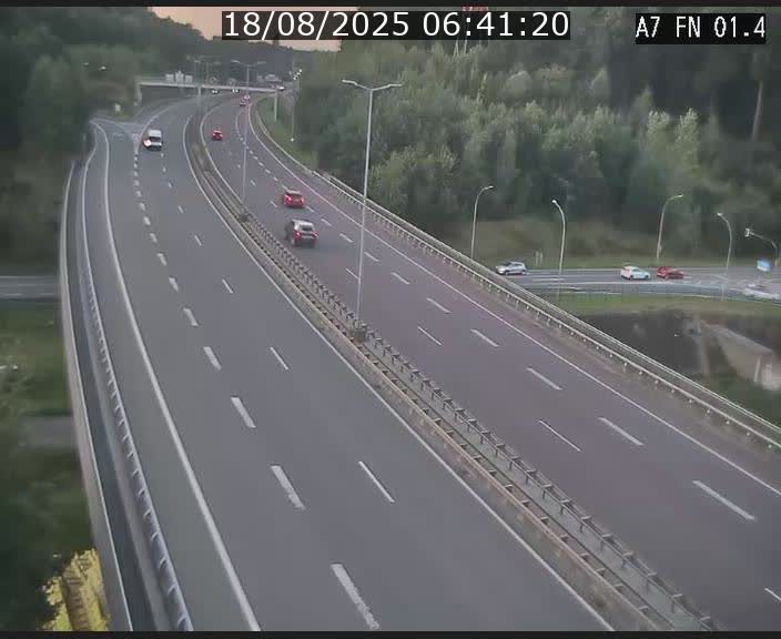 Caméra autoroute Luxembourg A7 - Tunnel Stafelter - direction Echangeur Grünewald