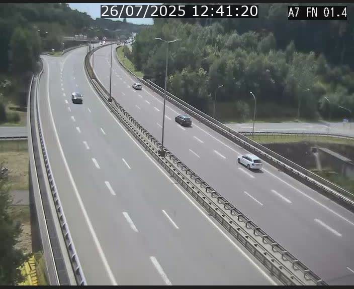 Caméra autoroute Luxembourg A7 - Tunnel Stafelter - direction Echangeur Grünewald