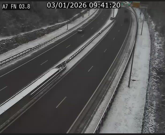 Caméra autoroute Luxembourg A7 - Passage à gibier Rëngelbour - direction Tunnel Stafelter