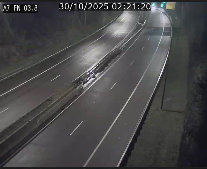 Caméra autoroute Luxembourg A7 - Passage à gibier Rëngelbour - direction Tunnel Stafelter