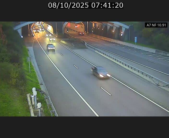 Caméra trafic Luxembourg - A7, Tunnel Gousselerbierg, entrée sud, direction Mersch