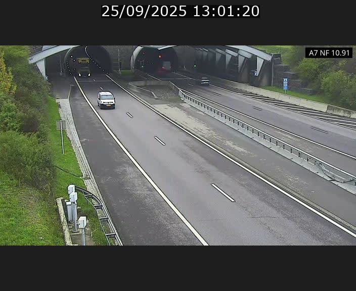 Caméra trafic Luxembourg - A7, Tunnel Gousselerbierg, entrée sud, direction Mersch