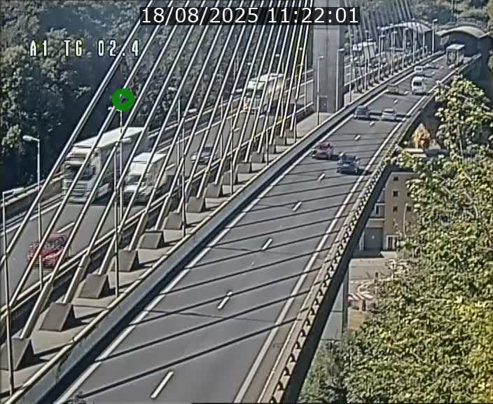 Traffic live webcam Luxembourg Sandweiler - A1 direction Luxembourg-ville - BK 2.4