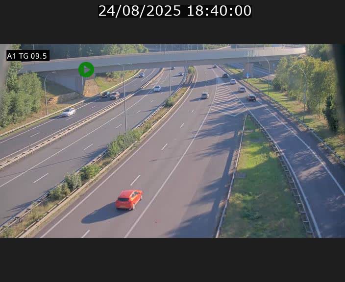 Traffic live webcam Luxembourg Jonction Grünewald - A1 direction Luxembourg-ville - BK 9.5